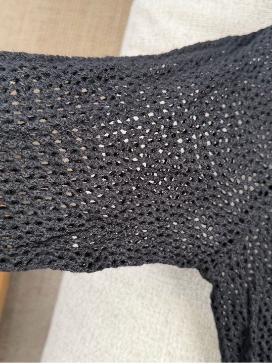 525 America Black Open-Weave Scoop Neck Sweater - Picture 9 of 9